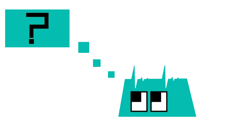 Pulsoid mascot with a question mark sign