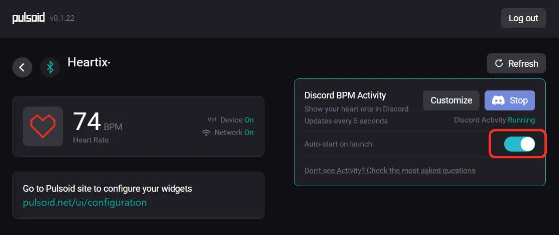 Note: Discord updates may take up to 5 seconds to appear