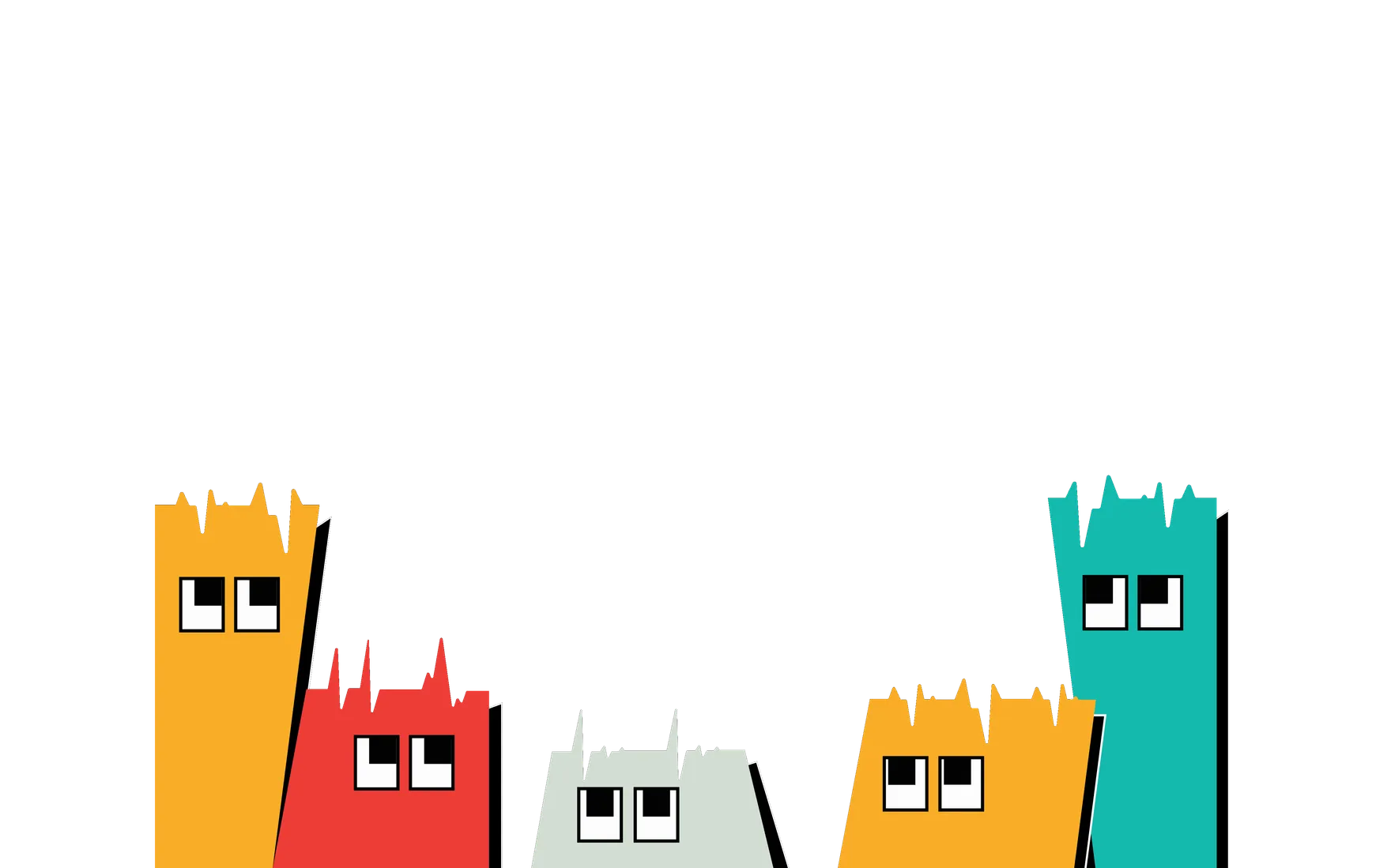 Row of colorful Pulsoid mascots