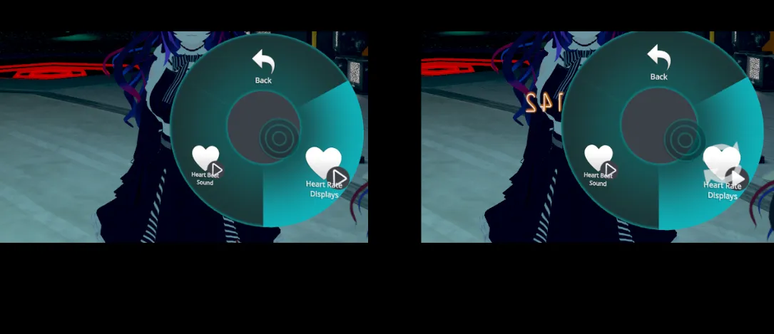 VRChat Expressions メニューの心拍数切替