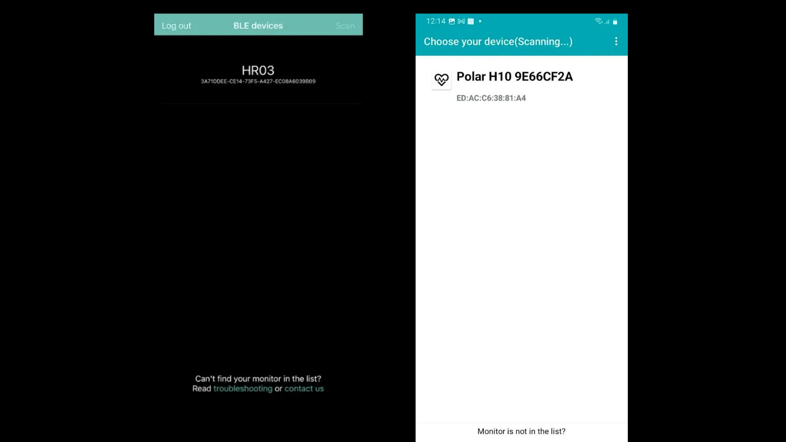 Devices pages in apps